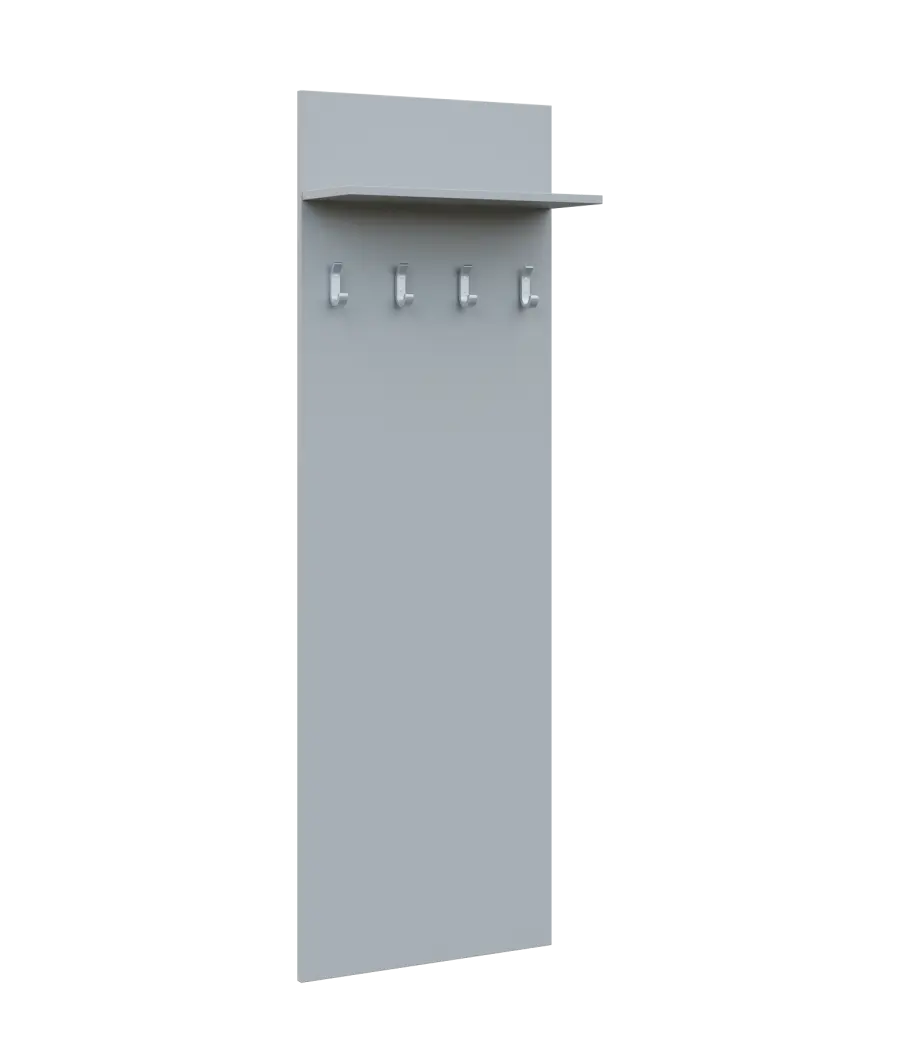 VN - 24 stěna věšáková 600x220x1800 mm, polička, 4-háček Laura, šedá